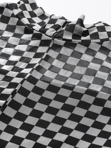 Women's Fitted Checked Party Regular Top