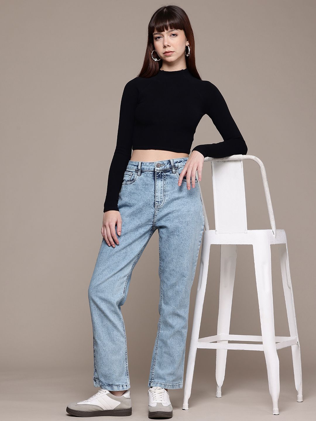 Women's Blue Straight Fit Street Jeans