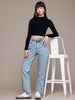 Women's Blue Straight Fit Street Jeans