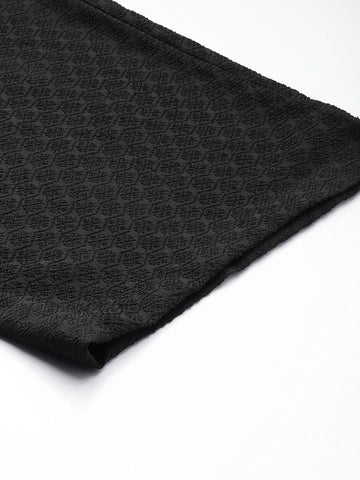 Women's Black Regular Fit Casual Trousers