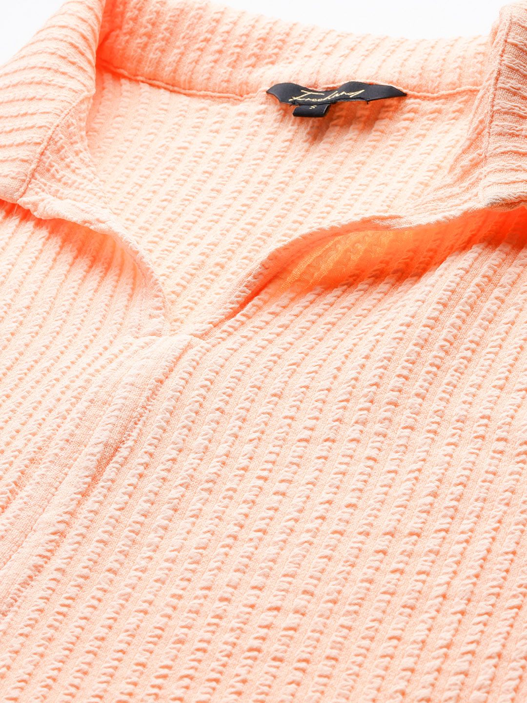 Freehand Peach Women's Fitted Textured Crop Top