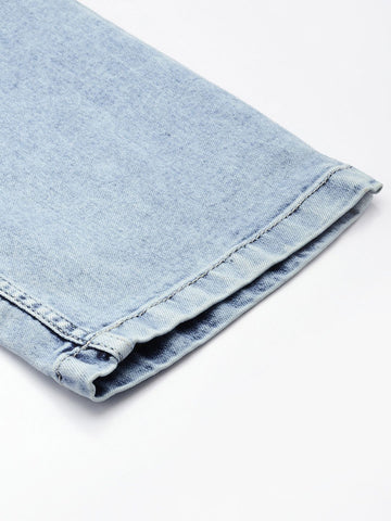 Women's Blue Straight Fit Street Jeans