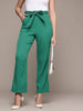 Women's Green Regular Fit Casual Trousers