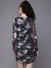 Freehand Women Fitted Floral Mesh Gathered Dress