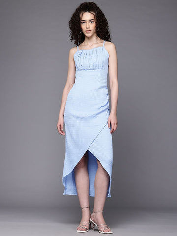 Freehand Women Fitted Textured Gathered Dress