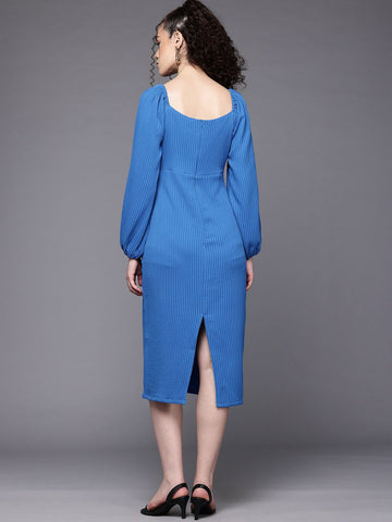 Freehand Women Fitted Textured Midi Dress